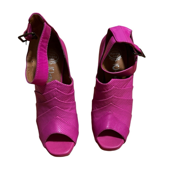 Jeffrey Campbell Pauline Pink Fuchsia Leather Platform Heels - Picture 6 of 9